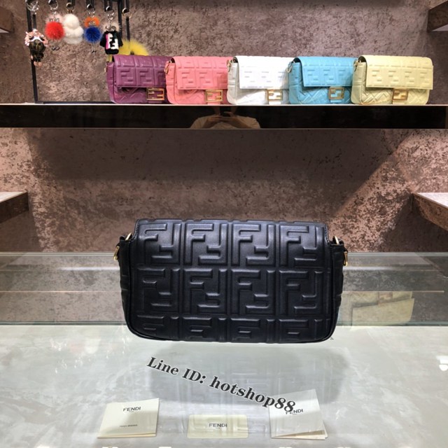 FENDI精品女包 芬迪BAGUETTE中號羊皮手袋 Fendi 0191M迷你肩背斜挎包 fdzg2534